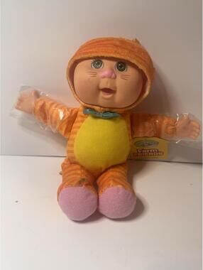Cabbage Patch Kids Cuties Kallie Kitty Cat Farm Friends Orange Yellow Tabby Doll